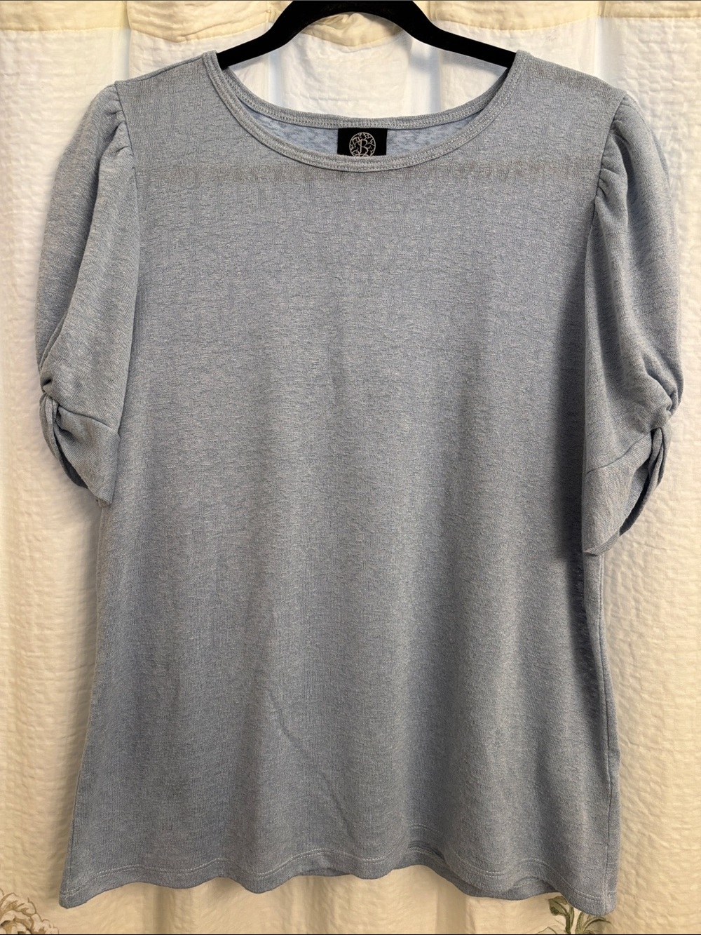 bobeau Light Blue Puff Sleeve Tee